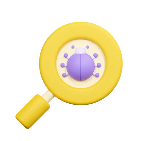 Search Bug Illustration 3D Icon