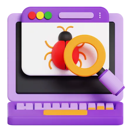 Search bug  3D Icon