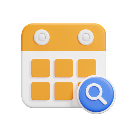 Search Calendar  3D Icon