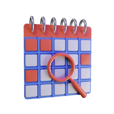 Search Calendar  3D Illustration