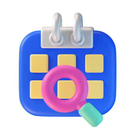Search Calendar  3D Icon
