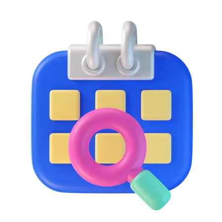 Search Calendar  3D Icon