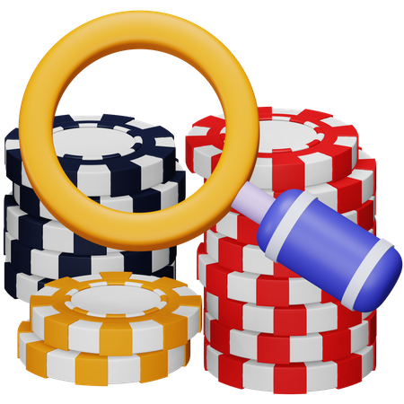 Search Casino Chip  3D Icon