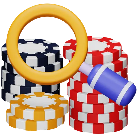 Search Casino Chip  3D Icon