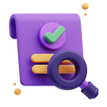 Search Certificate  3D Icon