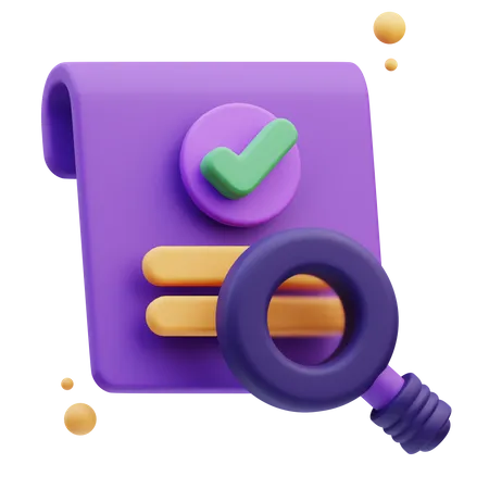 Search Certificate  3D Icon