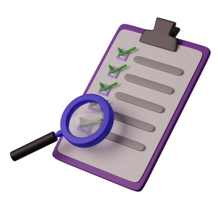 Search Checklist  3D Illustration