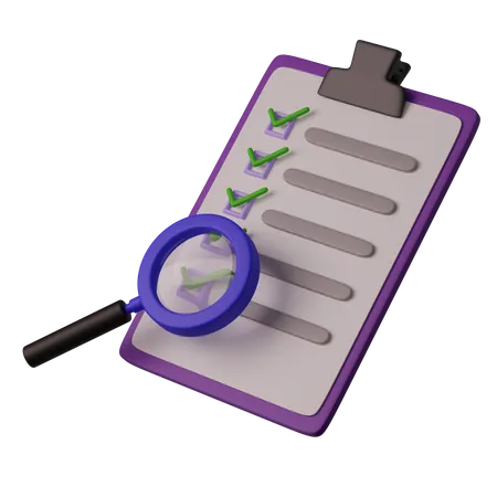 Search Checklist  3D Illustration