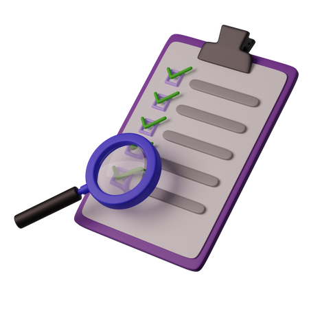 Search Checklist 3D Illustration