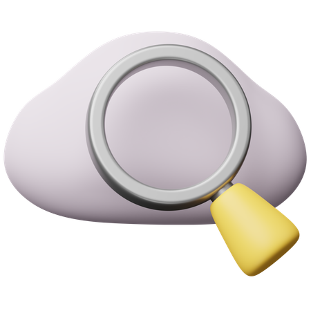 Search Cloud  3D Icon