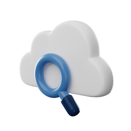 Search Cloud  3D Icon