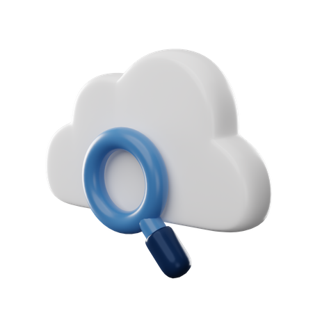 Search Cloud 3D Icon