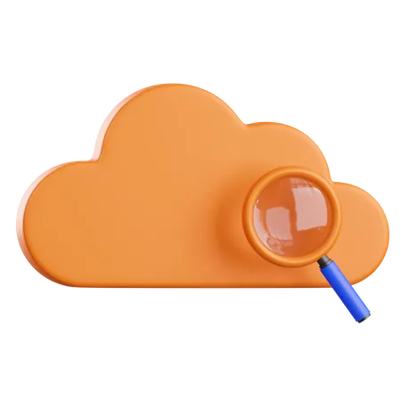 Search Cloud  3D Icon