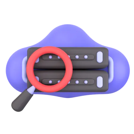 Search Cloud Data  3D Icon