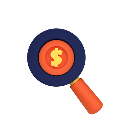 Search Coin  3D Icon