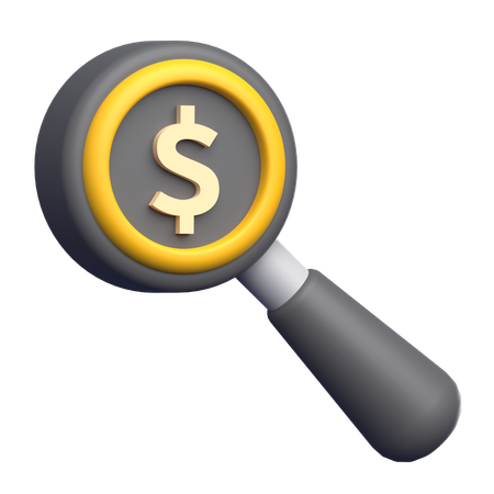 Search Coin  3D Icon