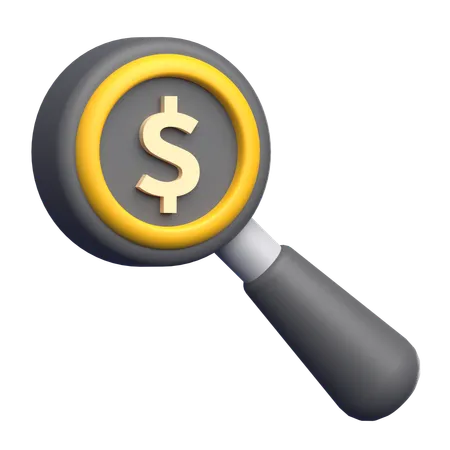 Search Coin  3D Icon