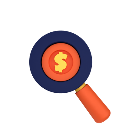 Search Coin  3D Icon