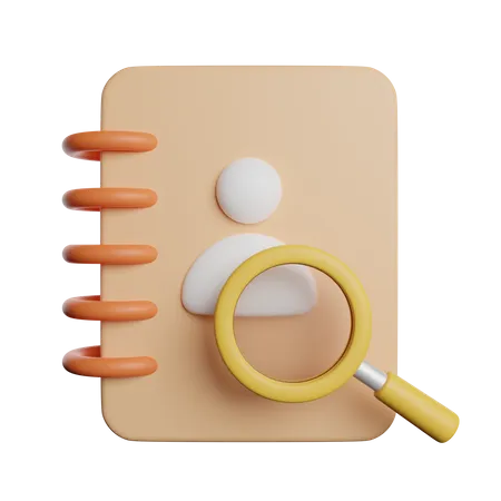 Search Contact Book 3D Icon
