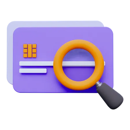 Search Credit Card  3D Icon