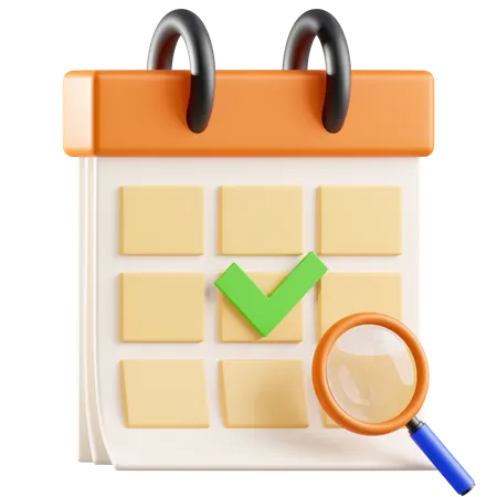 Search Date  3D Icon