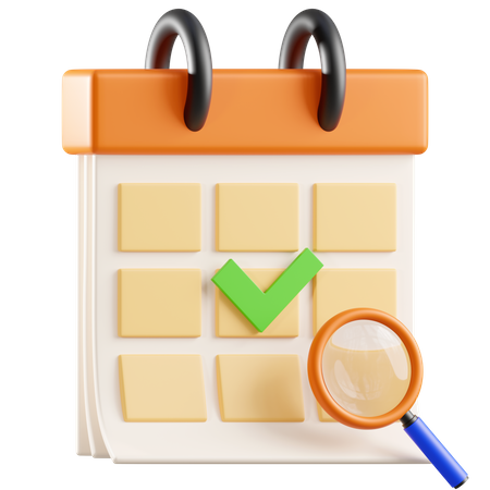 Search Date  3D Icon