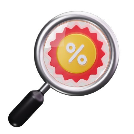 Search discount  3D Icon