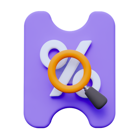 Search Discount Coupon  3D Icon