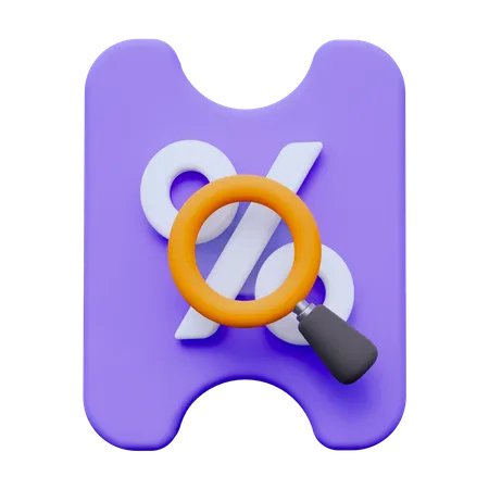 Search Discount Coupon  3D Icon