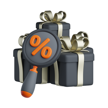 Search Discount Gift  3D Icon