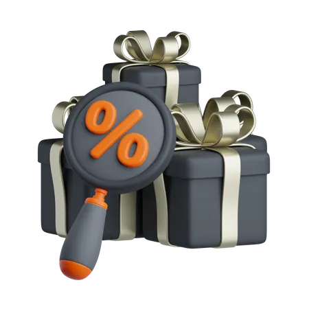 Search Discount Gift  3D Icon