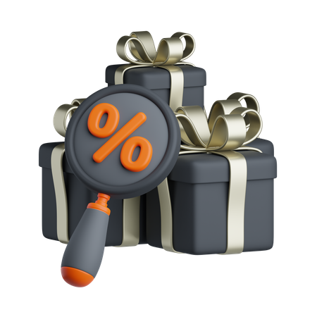 Search Discount Gift  3D Icon