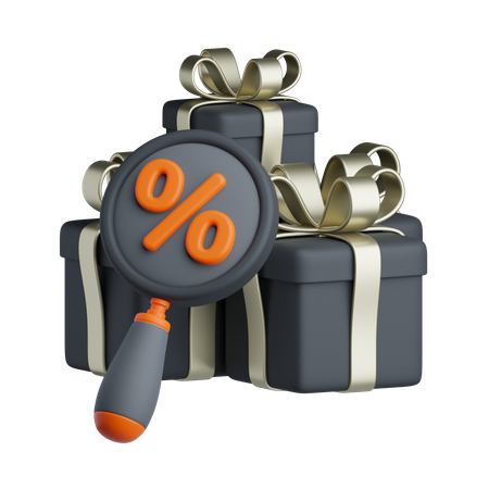 Search Discount Gift 3D Icon