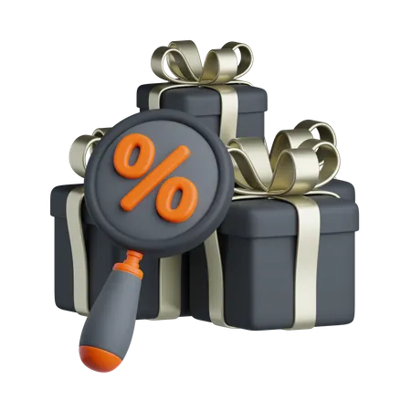 Search Discount Gift 3D Icon