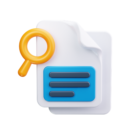 Search Document  3D Icon