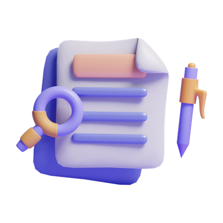 Search Document  3D Icon