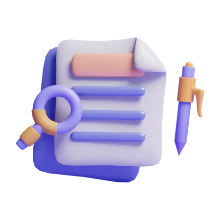 Search Document  3D Icon