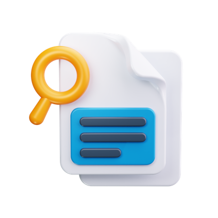 Search Document  3D Icon