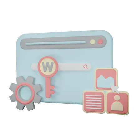 Keyword Search Illustration 3D Icon