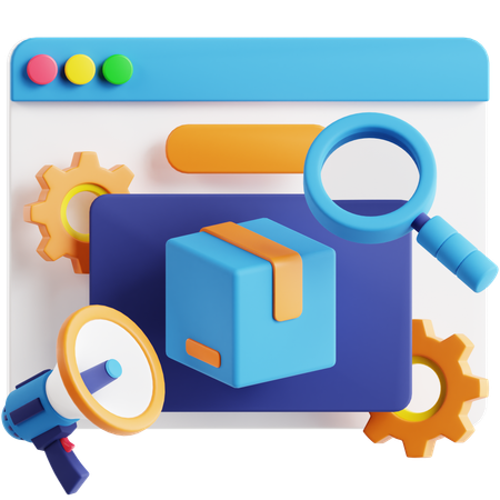 Search Engine Marketing  3D Icon