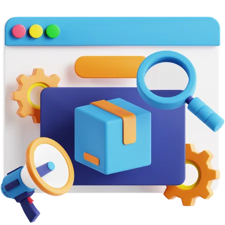Search Engine Marketing  3D Icon
