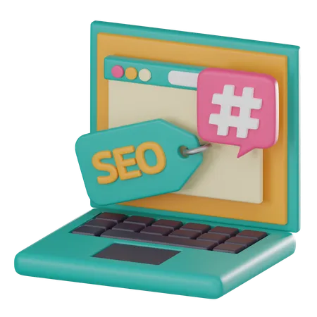 SEO Tag Icon Perfect For Illustrating Web Optimization Strategies And Business Marketing Concepts In The Online Realm 3 D Render Illustration 3D Icon