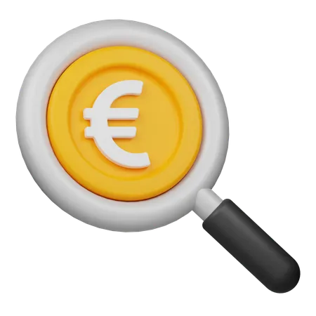 Search Euro Coin  3D Icon