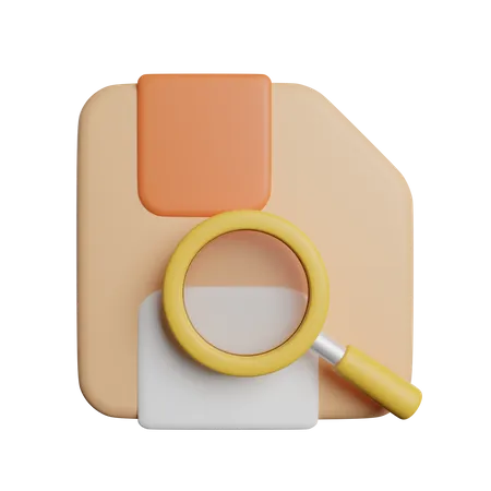 Search File Save  3D Icon