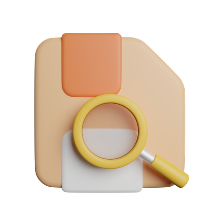 Search File Save  3D Icon