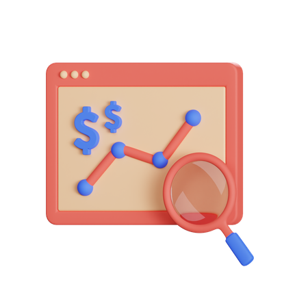Search Finance Analytics 3D Illustration