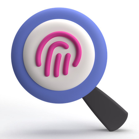 Search Fingerprint  3D Icon