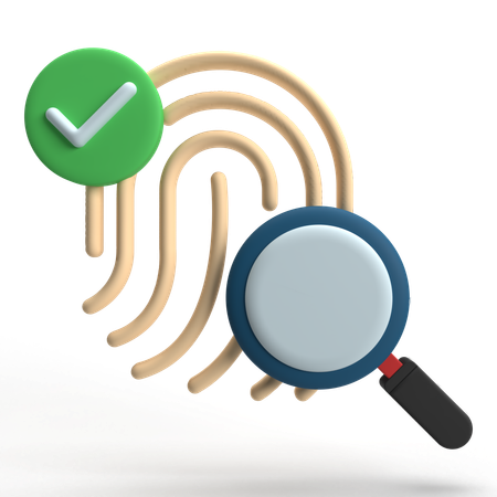 Search Fingerprint  3D Icon