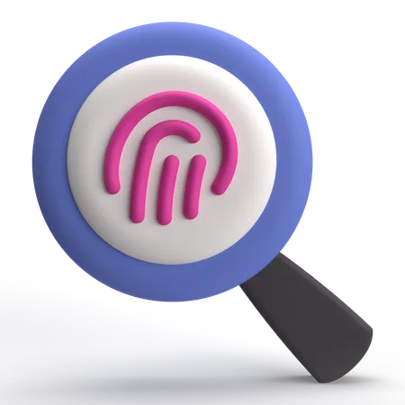 Search Fingerprint  3D Icon