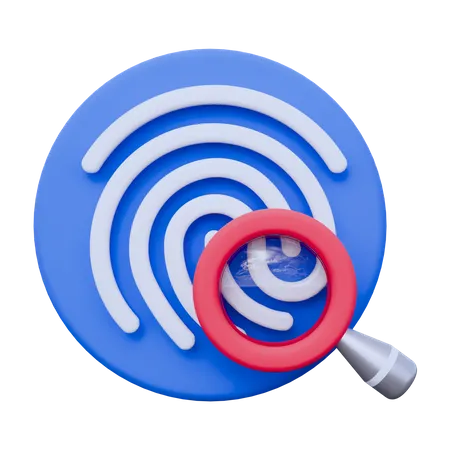 Search Fingerprint  3D Icon